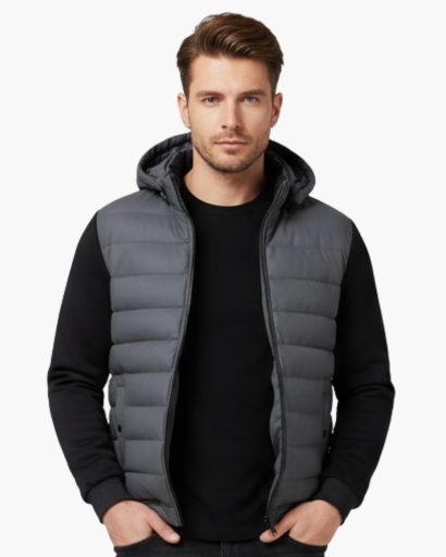 Veste Matelassée Homme avec Capuche – Style Urbain & Confort Thermique