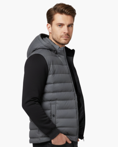 Veste Matelassée Homme avec Capuche – Style Urbain & Confort Thermique