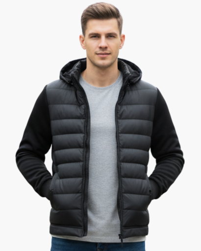 Veste Matelassée Homme avec Capuche – Style Urbain & Confort Thermique