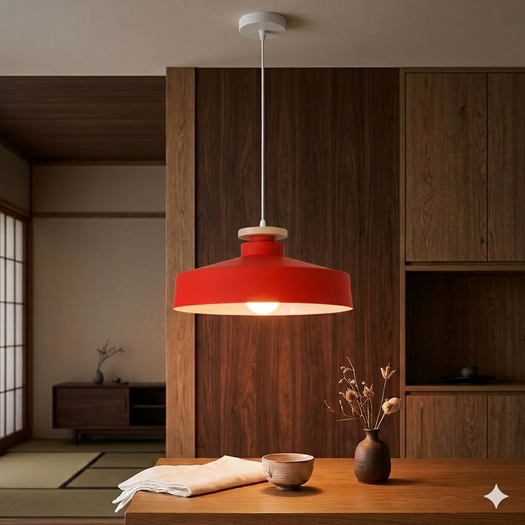 Suspension LED fer plate rouge