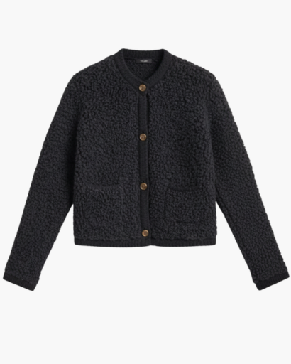Gilet femme teddy fleece boutonné