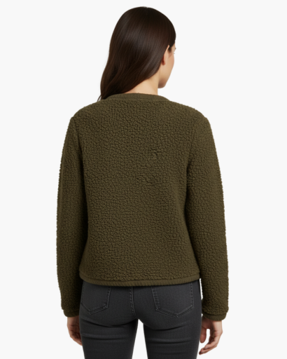Gilet Femme Teddy Fleece Boutonné – Douceur & Confort | Style Cocooning Automne Hiver