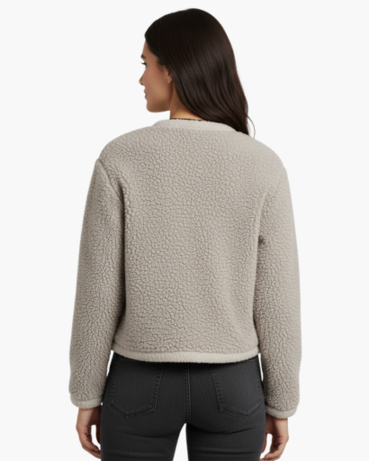 Gilet Femme Teddy Fleece Boutonné – Douceur & Confort | Style Cocooning Automne Hiver