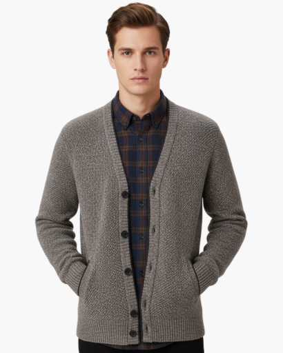 Gilet Homme Chaud en Laine | Doublure Polaire & Boutons – Style Élégant