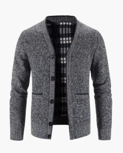 Gilet Homme Chaud en Laine | Doublure Polaire & Boutons – Style Élégant