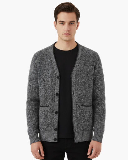 Gilet Homme Chaud en Laine | Doublure Polaire & Boutons – Style Élégant