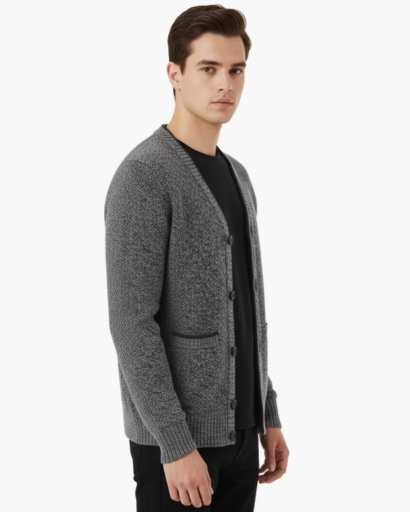 Gilet Homme Chaud en Laine | Doublure Polaire & Boutons – Style Élégant