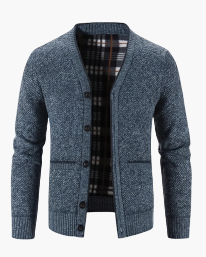 Gilet Homme Chaud en Laine | Doublure Polaire & Boutons – Style Élégant