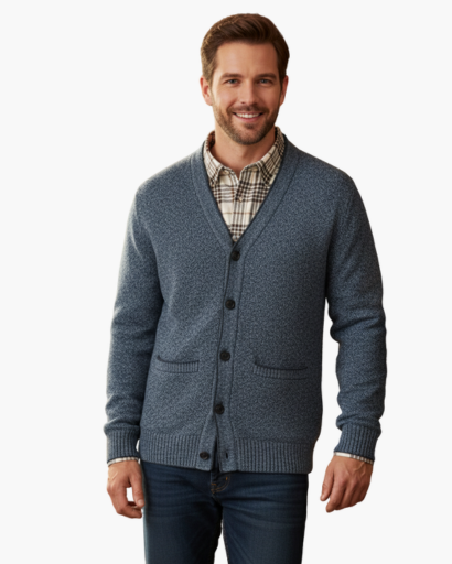 Gilet Homme Chaud en Laine | Doublure Polaire & Boutons – Style Élégant