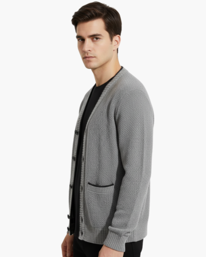 Gilet Homme Chaud en Laine | Doublure Polaire & Boutons – Style Élégant