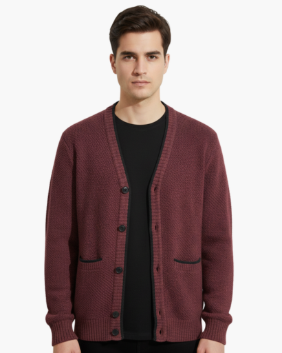 Gilet Homme Chaud en Laine | Doublure Polaire & Boutons – Style Élégant