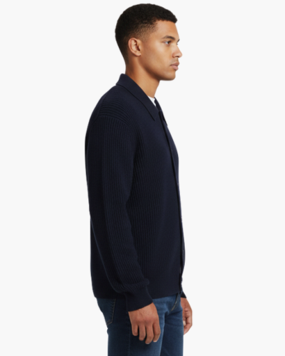 Gilet Homme Oversize Laine Mélangée Maille Côtelée – Style Élégant & Confortable Hiver