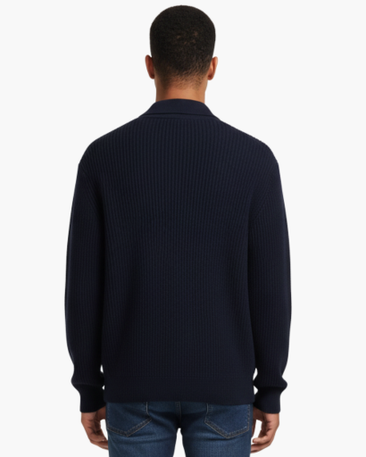 Gilet Homme Oversize Laine Mélangée Maille Côtelée – Style Élégant & Confortable Hiver