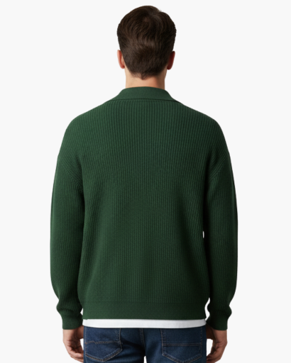 Gilet Homme Oversize Laine Mélangée Maille Côtelée – Style Élégant & Confortable Hiver