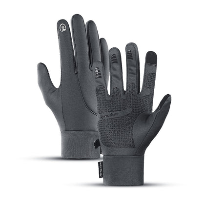 Gants tactiles d'hiver gris, vue de face