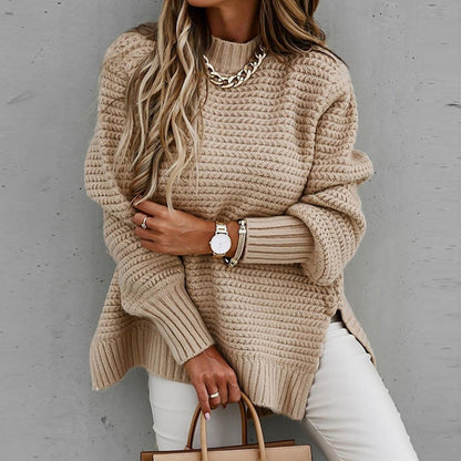 Pull col montant en maille pour femme, vue détaillée