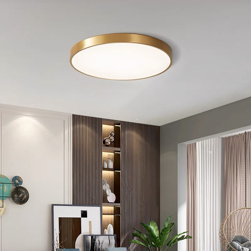 Plafonnier LED Encastré Circulaire – Design Ultra-Plat pour Salon & Chambre - Or