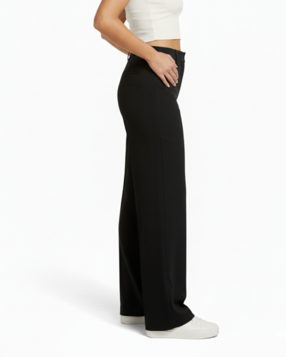 Pantalon large taille haute pour femme