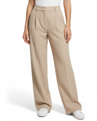 Pantalon large taille haute pour femme