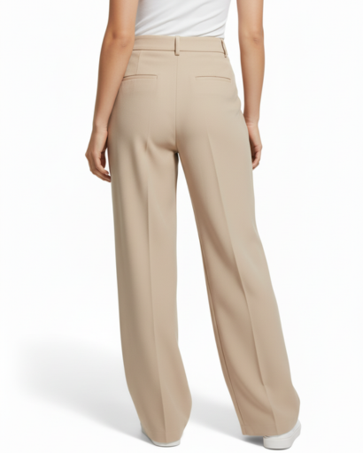 Pantalon large taille haute pour femme