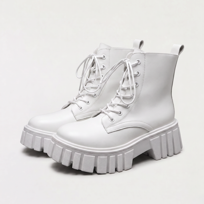 Bottines combat blanches, paire complète