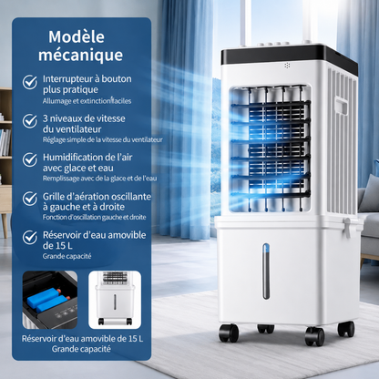 Climatiseur Portable 3-en-1 Sans Tuyau d'Évacuation – Froid, Ventilation &amp; Déshumidification