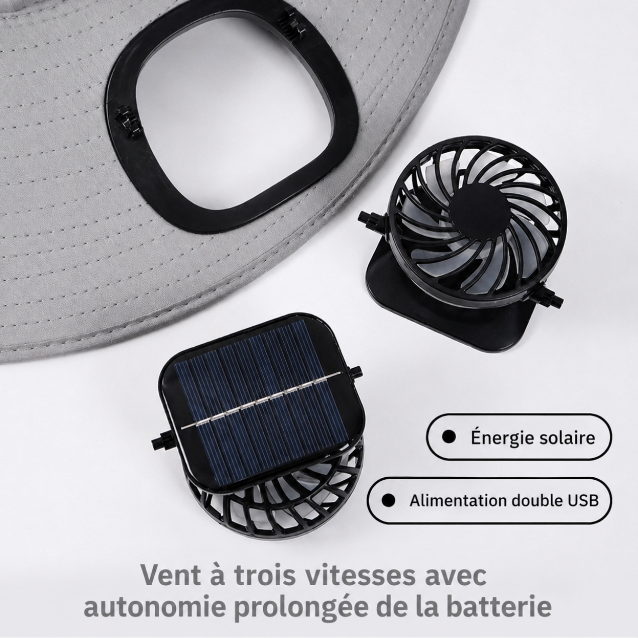 Casquette Ventilée à Énergie Solaire – Fraîcheur Mains Libres pour l'Été