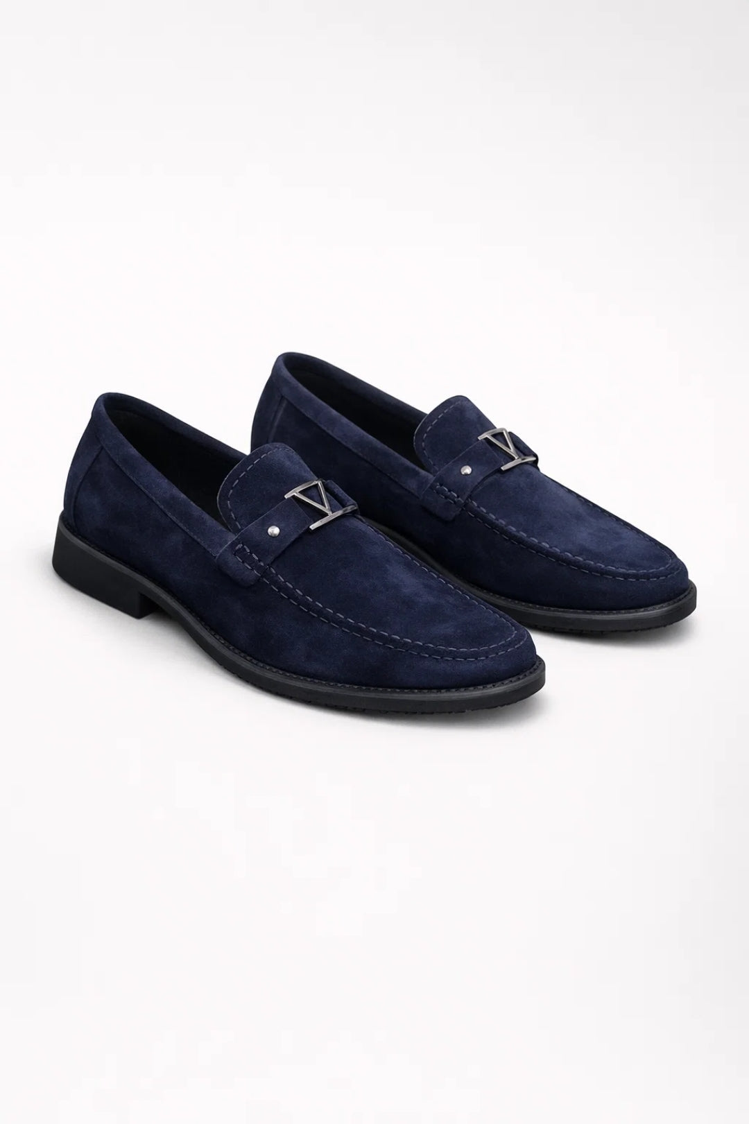 Mocassins homme à boucle bleu marine
