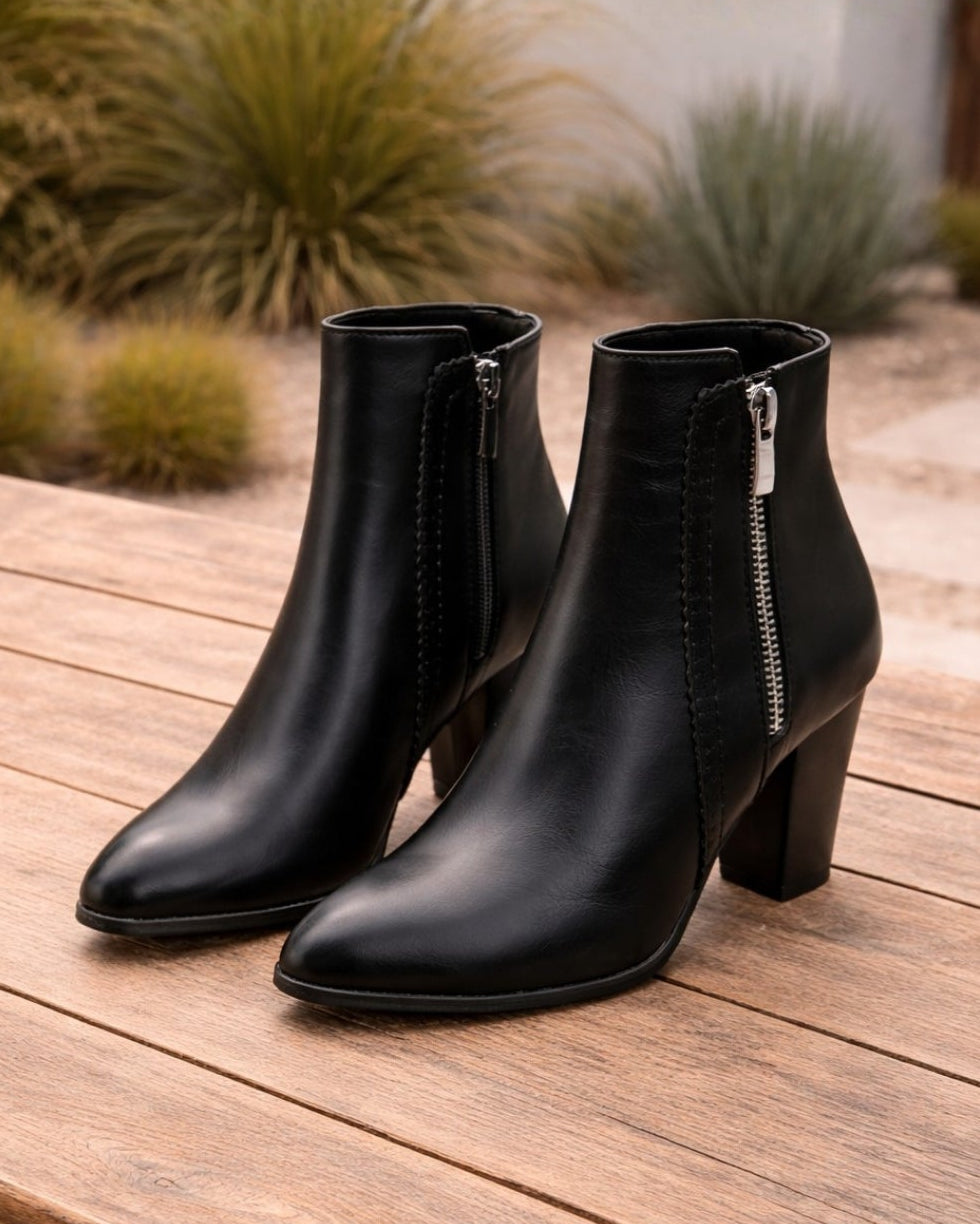 Bottines femme noir - vue latérale