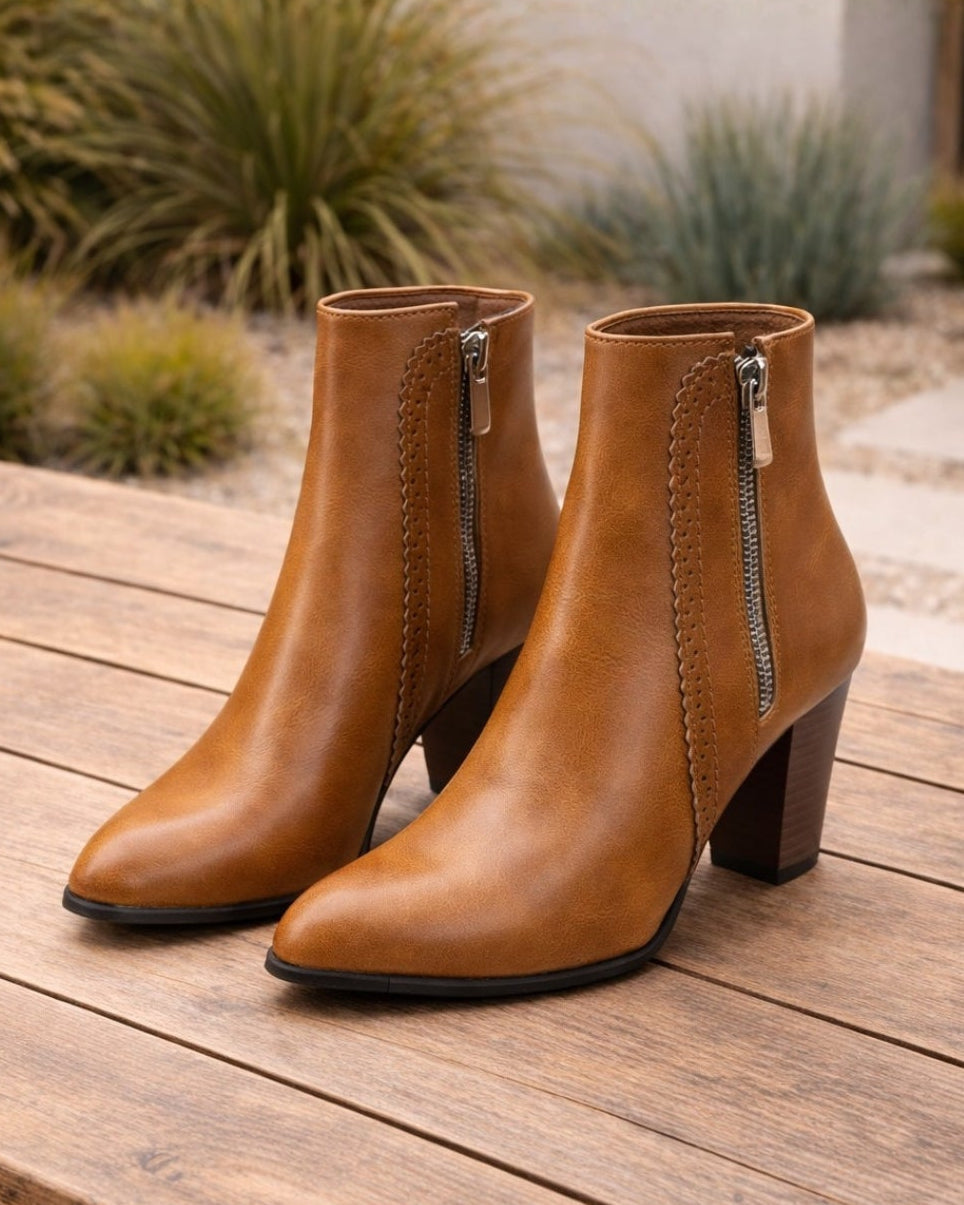 Bottines femme marron - vue latérale