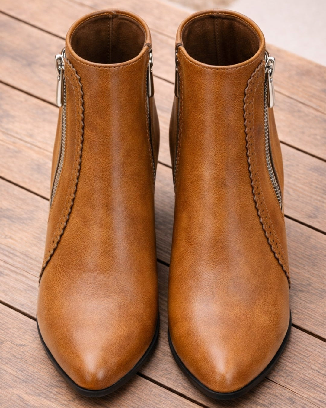 Bottines femme marron - vue du dessus