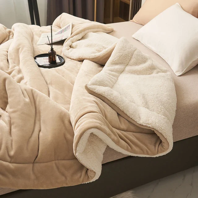 plaid polaire en flanelle, coloris beige