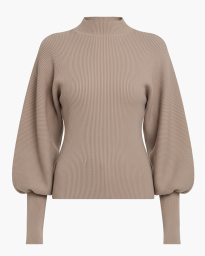 Pull femme à manches bouffantes – Élégance minimaliste et confort raffiné