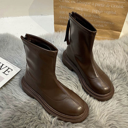 Bottines semelle chunky Marron