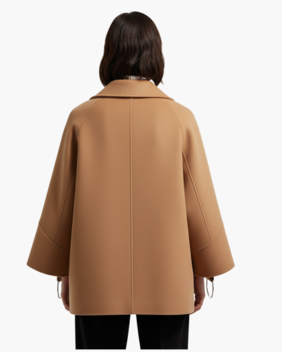 Manteau ceinturé femme – veste courte à col tailleur & coupe structurée