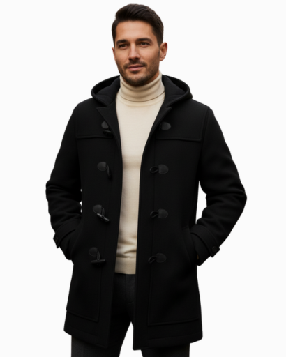 Manteau caban à capuche pour homme
