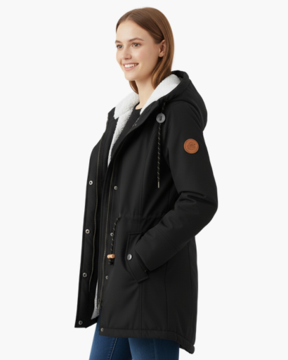 Manteau d’Hiver Femme – Avec Capuche – Doublure Chaude en Fleece – Poches Pratiques
