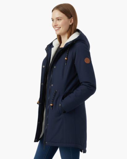 Manteau d’Hiver Femme – Avec Capuche – Doublure Chaude en Fleece – Poches Pratiques