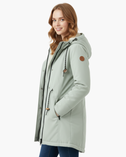Manteau d’Hiver Femme – Avec Capuche – Doublure Chaude en Fleece – Poches Pratiques