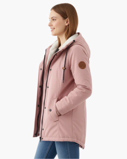 Manteau d’Hiver Femme – Avec Capuche – Doublure Chaude en Fleece – Poches Pratiques