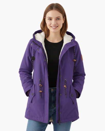 Manteau d’Hiver Femme – Avec Capuche – Doublure Chaude en Fleece – Poches Pratiques