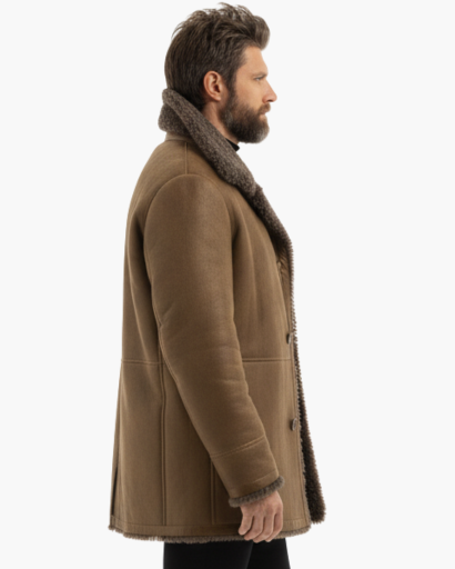Manteau d’hiver chaud pour homme – Doublure en fausse laine de mouton | Élégance et confort