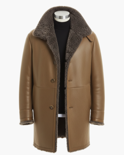 Manteau d’hiver chaud pour homme – Doublure en fausse laine de mouton | Élégance et confort