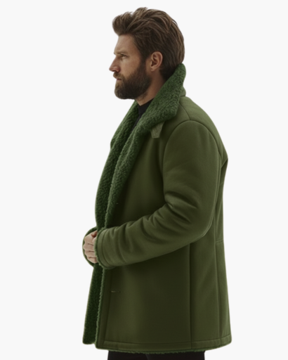 Manteau d’hiver chaud pour homme – Doublure en fausse laine de mouton | Élégance et confort