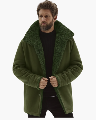 Manteau d’hiver chaud pour homme – Doublure en fausse laine de mouton | Élégance et confort