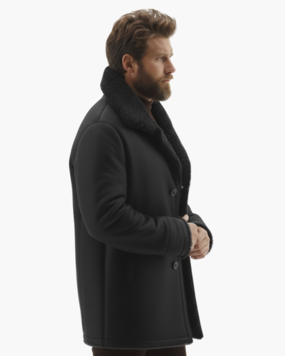 Manteau d’hiver chaud pour homme – Doublure en fausse laine de mouton | Élégance et confort