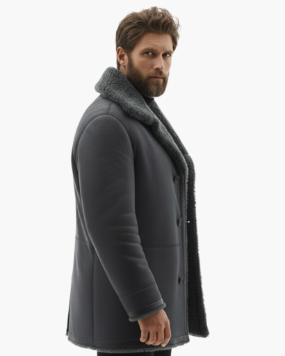 Manteau d’hiver chaud pour homme – Doublure en fausse laine de mouton | Élégance et confort