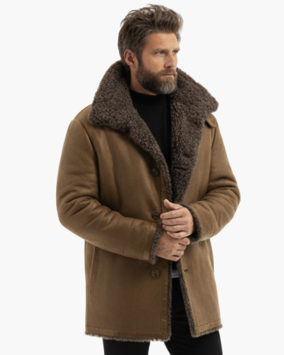 Manteau d’hiver chaud pour homme – Doublure en fausse laine de mouton | Élégance et confort
