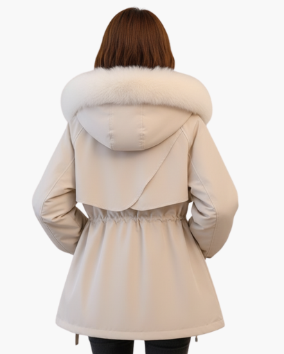 Parka D’Hiver Femme Élégante – Capuche à Fausse Fourrure et Taille Ajustable