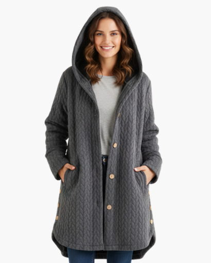 Manteau d’Hiver Long à Capuche pour Femme – Chaud, Élégant & Confortable